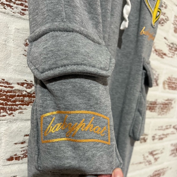 Baby Phat Cargo Joggers Heathered Gray Sweatpants Sz XS - Picture 2 of 8